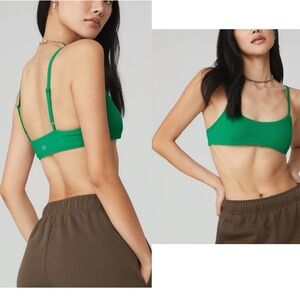 Alo Yoga Green Ribbed Bra Bralette Sz XS